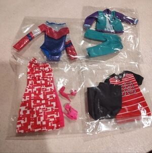 Barbie Fashion Outfit Set - Red, Blue, Purple